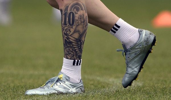 Messi's Number 10 tattoo