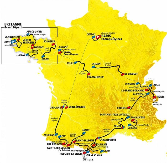Tour de France 2023 Map Route