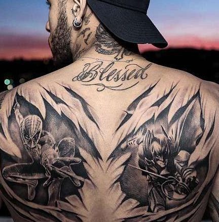 Neymar Superheroes tattoo